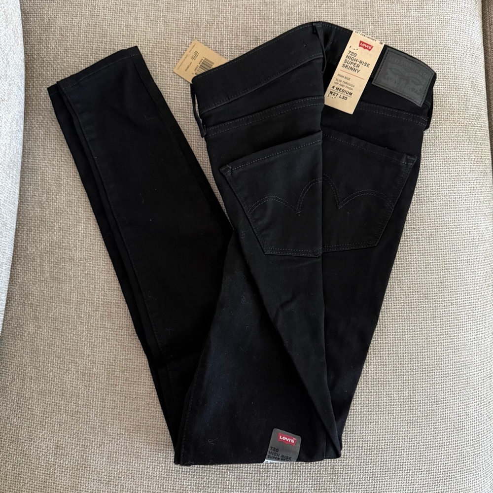 Levi's 720 Black Skinny Jeans Sz 4